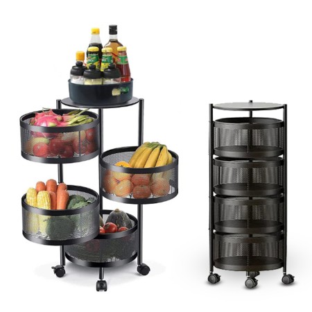4 Layer Round Kitchen Rack